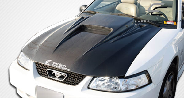 Carbon Creations Spyder 3 Hood Compatible With 1999-2004 Ford Mustang - 1 Piece - 102722