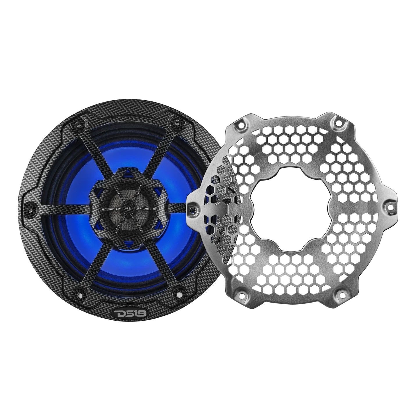 6.5” Marine 2-Way Hybrid Speaker with RGB LED, Compression Driver and Neodymium Magnet | 250W RMS 4-Ohm