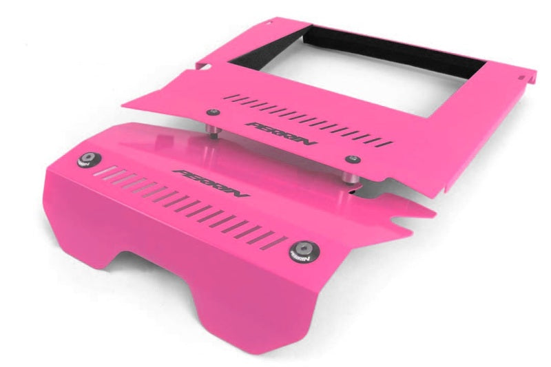 Perrin [15-21 WRX] Engine Cover Kit - Intercooler Shroud + Pulley Cover - Hyper Pink | PSP-ENG-165HP
