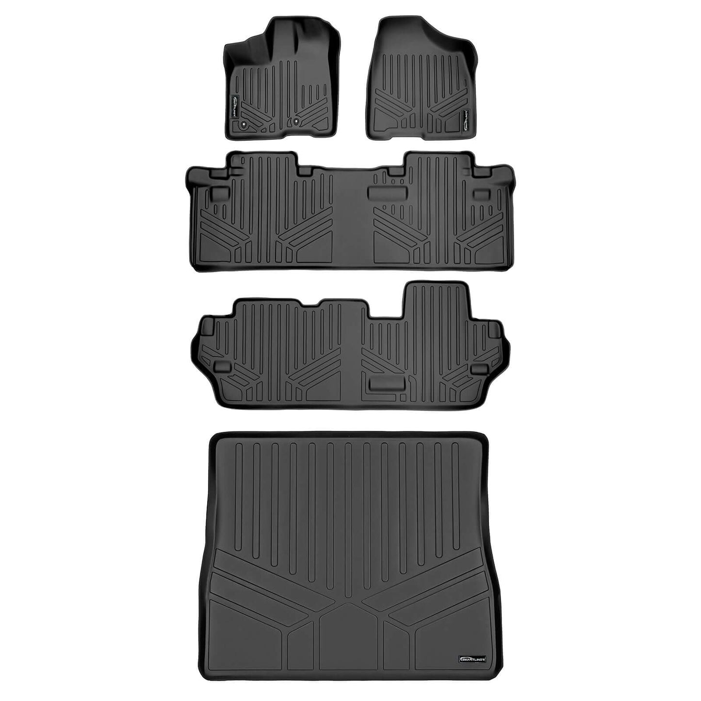 SMARTLINER Custom Fit Floor Liners For 2011-2012 Toyota Sienna (8 Passenger Model)