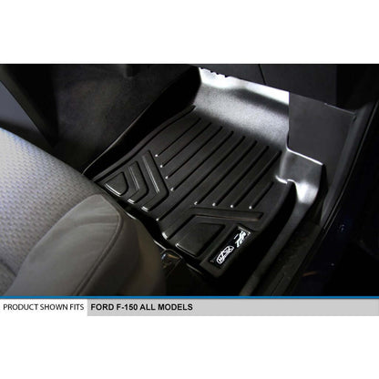SMARTLINER Custom Fit Floor Liners For 2011-2014 Ford F-150 SuperCab with Flow Center Console