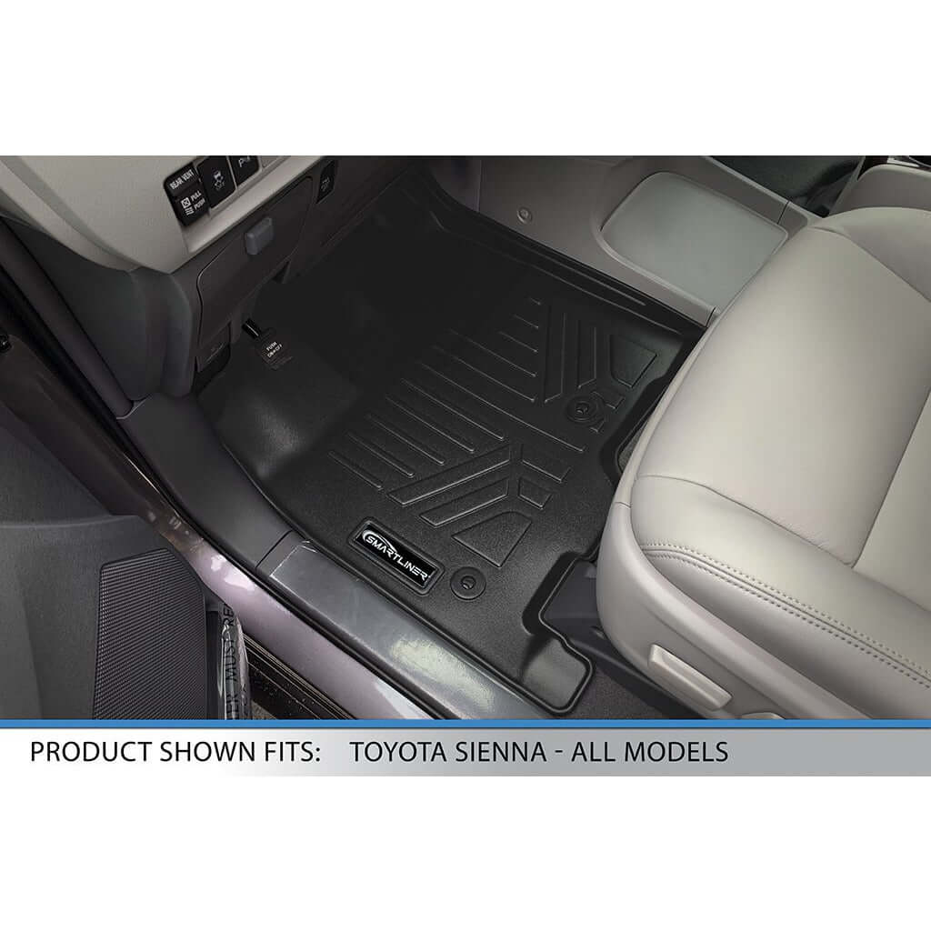 Smart Trim™ Floor Liners For 2013 2020 Sienna 7 Passenger Model with Power Folding 3rd Row Seats