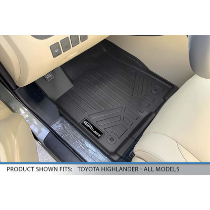 SMARTLINER Custom Fit Floor Liners For 2014-2019 Toyota Highlander with 2nd Row Bench Seat
