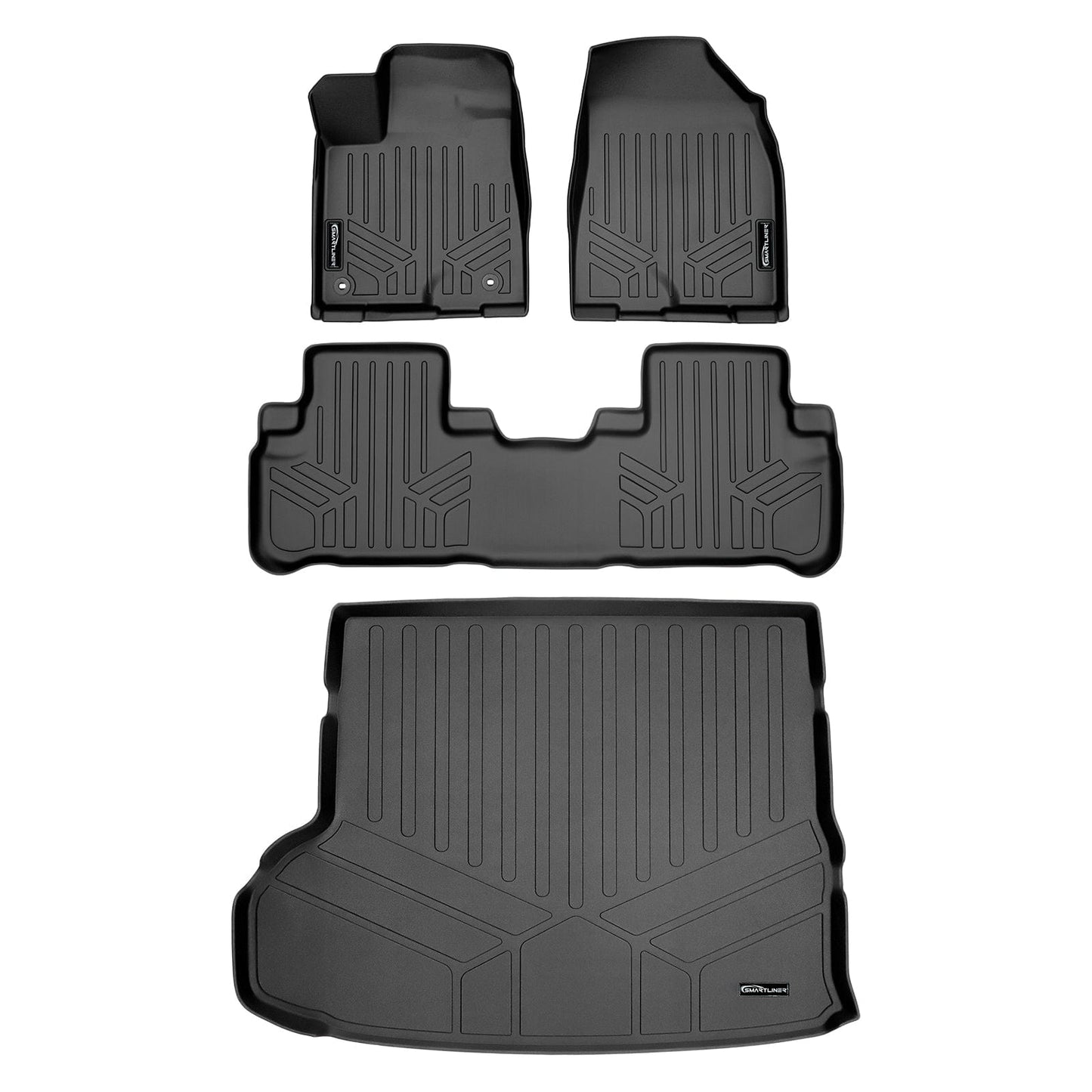 SMARTLINER Custom Fit Floor Liners For 2014-2019 Toyota Highlander Hybrid (with 2nd Row Bucket Seat)