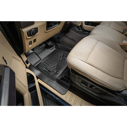 SmartCoverage™ Floor Liners For 2015-2026 Ford F-150 (1st Row Bucket) & OEM 2nd Row Under Seat Storage (Vinyl)