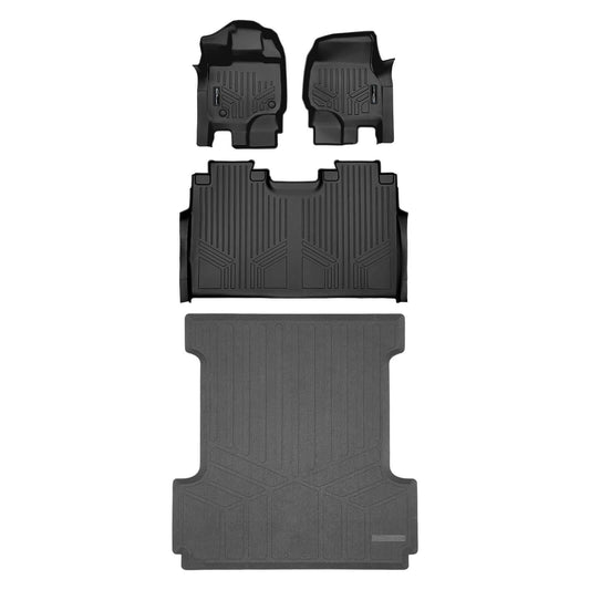 SMARTLINER Floor Liners for 2022-2025 Ford F-150 Lightning Only fits with 2nd Row Bucket seats without under seat fold-flat storage