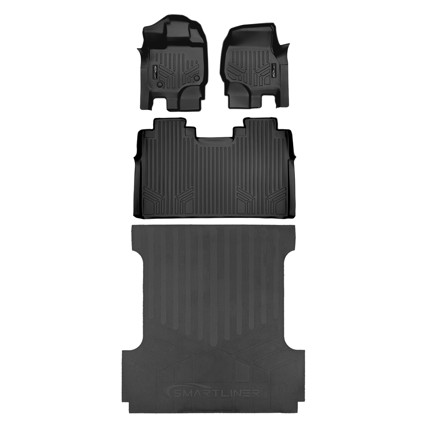 SmartCoverage™ Floor Liners For 2015-2026 Ford F-150 SuperCrew Cab (1st Row Bench) (No OTH and no 2nd Row Underseat Storage) Vinyl