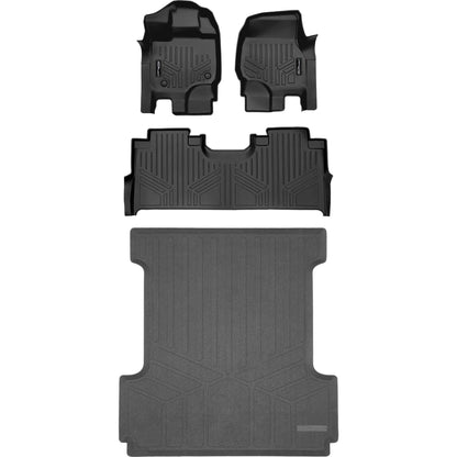 SmartCoverage™ Floor Liners For 2015-2026 Ford F-150 (1st Row Bucket) & OEM 2nd Row Under Seat Storage (Vinyl)