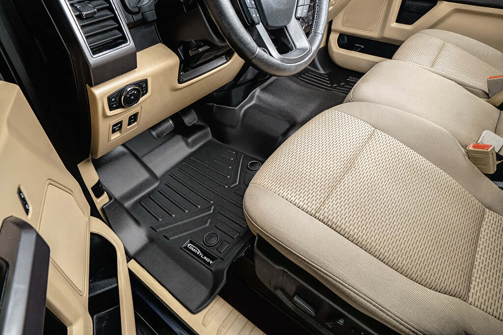 SmartCoverage™ Floor Liners For 2015-2026 Ford F-150 SuperCrew Cab (1st Row Bench) No 2nd Row Underseat Storage (Vinyl)