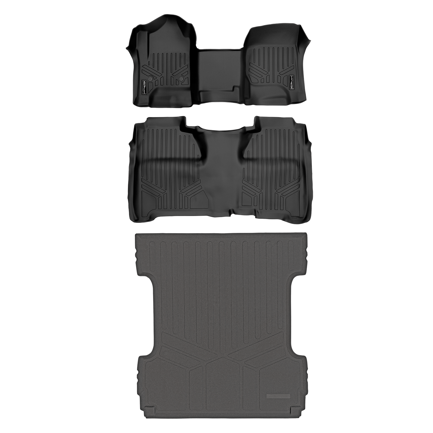 SMARTLINER Floor Liners for Crew Cab 2014-2018 Silverado/Sierra 1500 - 2015-2021 2500/3500 HD