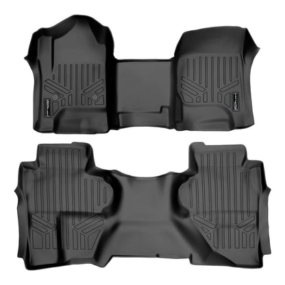 SMARTLINER Floor Liners for 2019 Silverado 1500 LD/ GMC Sierra 1500 LD Double Cab (Over the Hump Coverage)