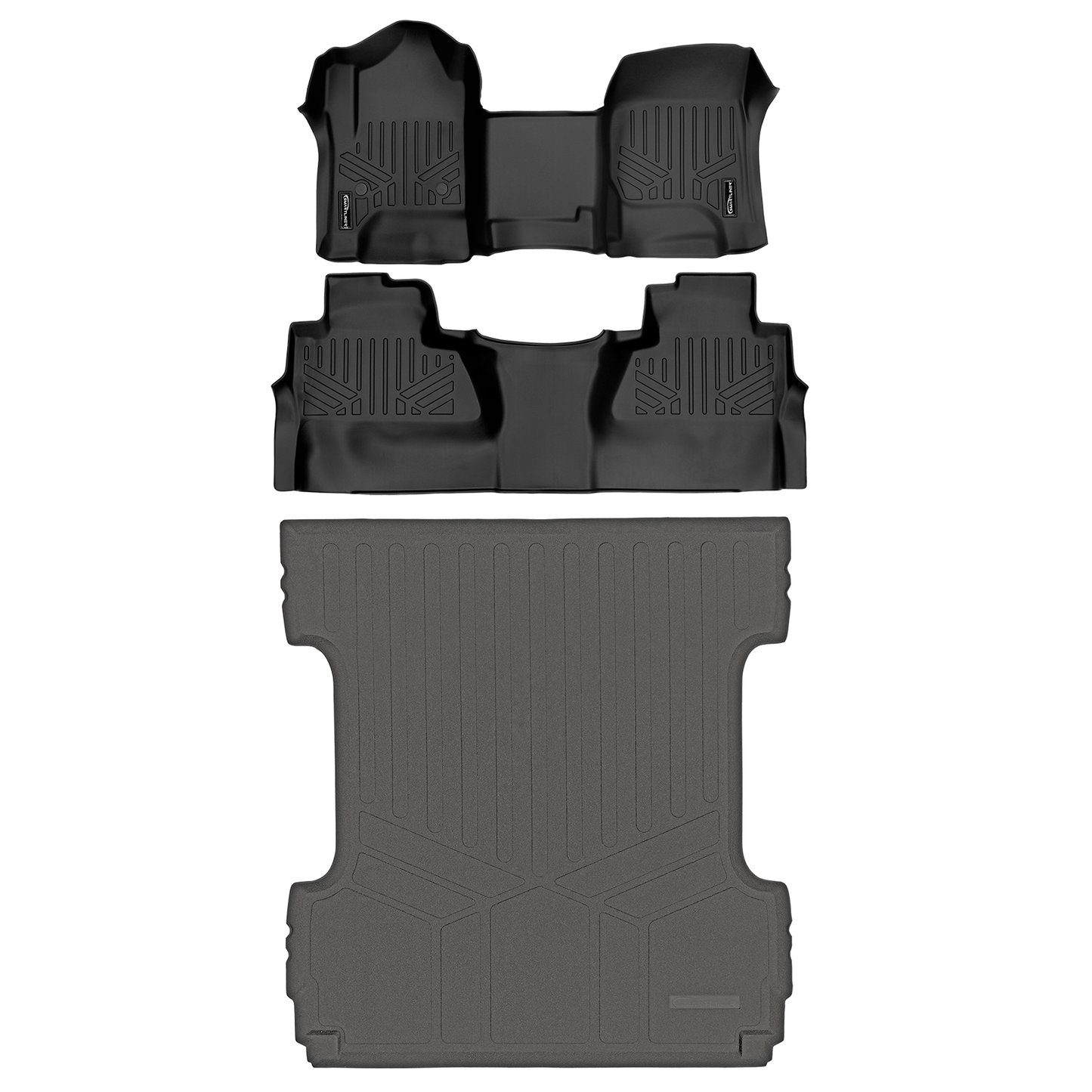 SMARTLINER Floor Liners for GMC Sierra 1500 Crew Cab 2014 - 2018 (Carpeted flooring) 1st Row Bench Half coverage