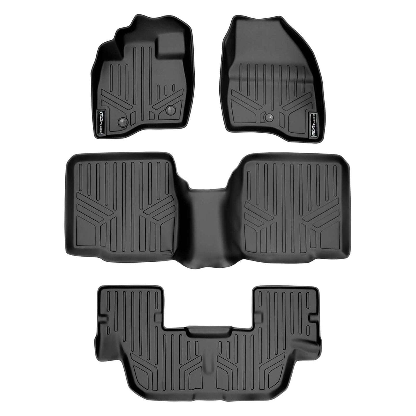SMARTLINER Custom Fit Floor Liners For 2017-2019 Ford Explorer without 2nd Row Center Console