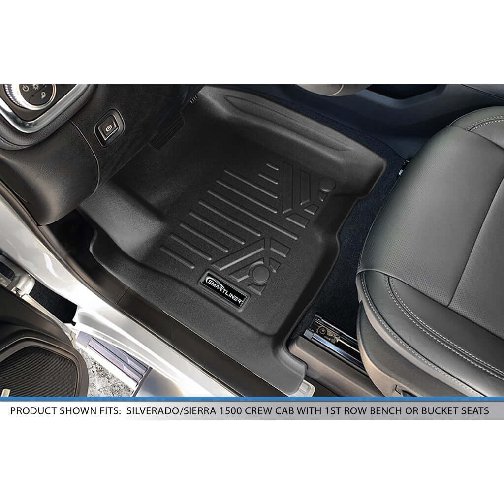 SmartCoverage™ Floor Liners For 2019-2026 1500 Silverado/Sierra Crew Cab 2019-2024 Crew Cab