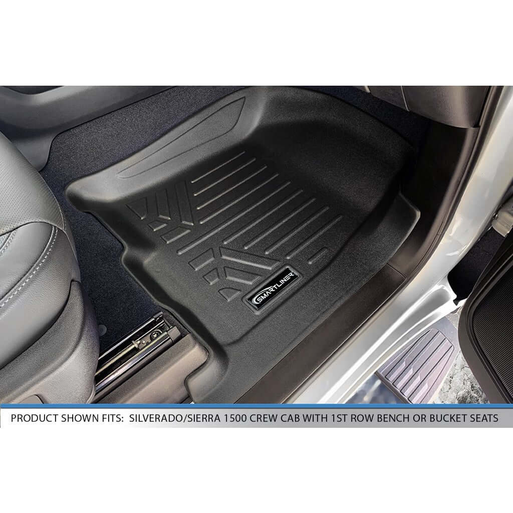 SmartCoverage™ Floor Liners For 2019-2026 1500 Silverado/Sierra Crew Cab 2019-2024 Crew Cab