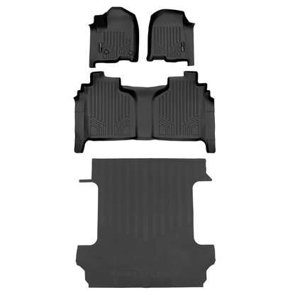 SmartCoverage™ Floor Liners For 2019-2026 1500 Silverado/Sierra Crew Cab 2019-2024 Crew Cab