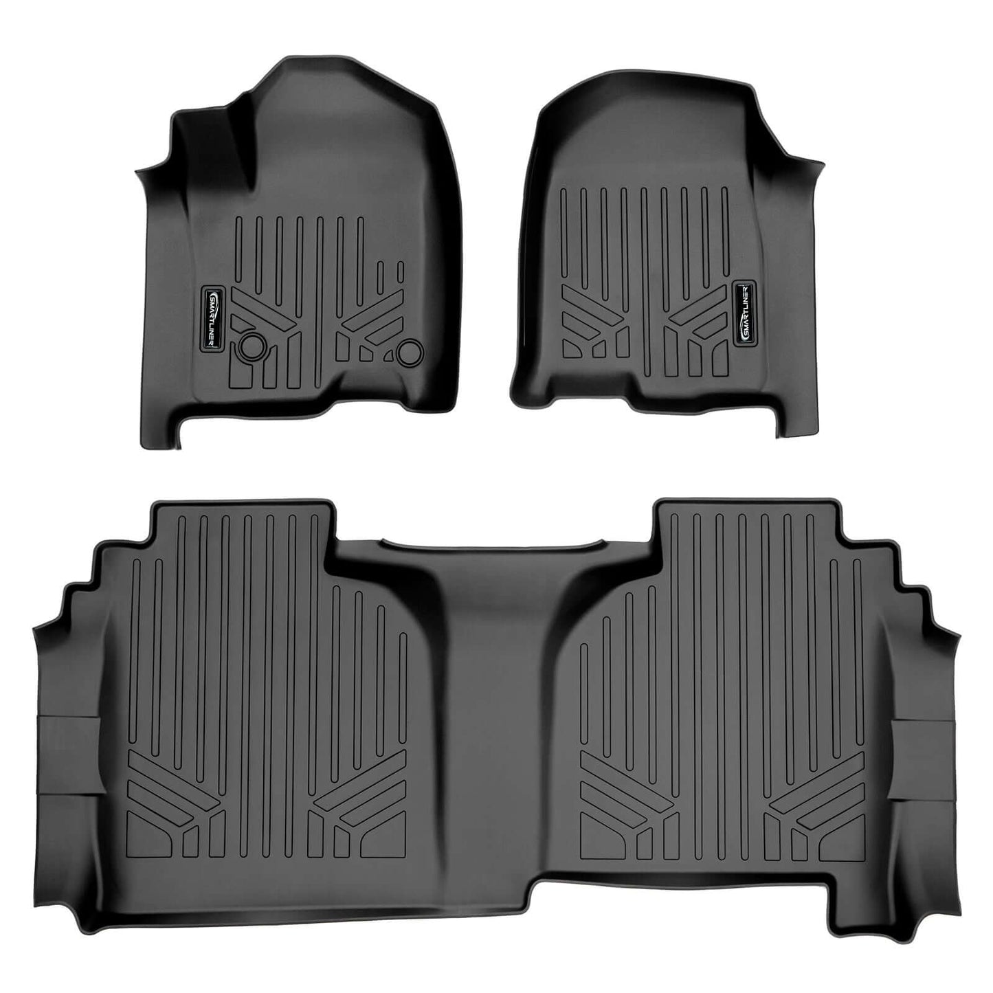 SMARTLINER Custom Fit Floor Liners For 2019-2024 GMC Sierra 1500 Double Cab with Carpet Flooring and 1st Row Bucket Seats (without 2nd Row Under Seat Storage)