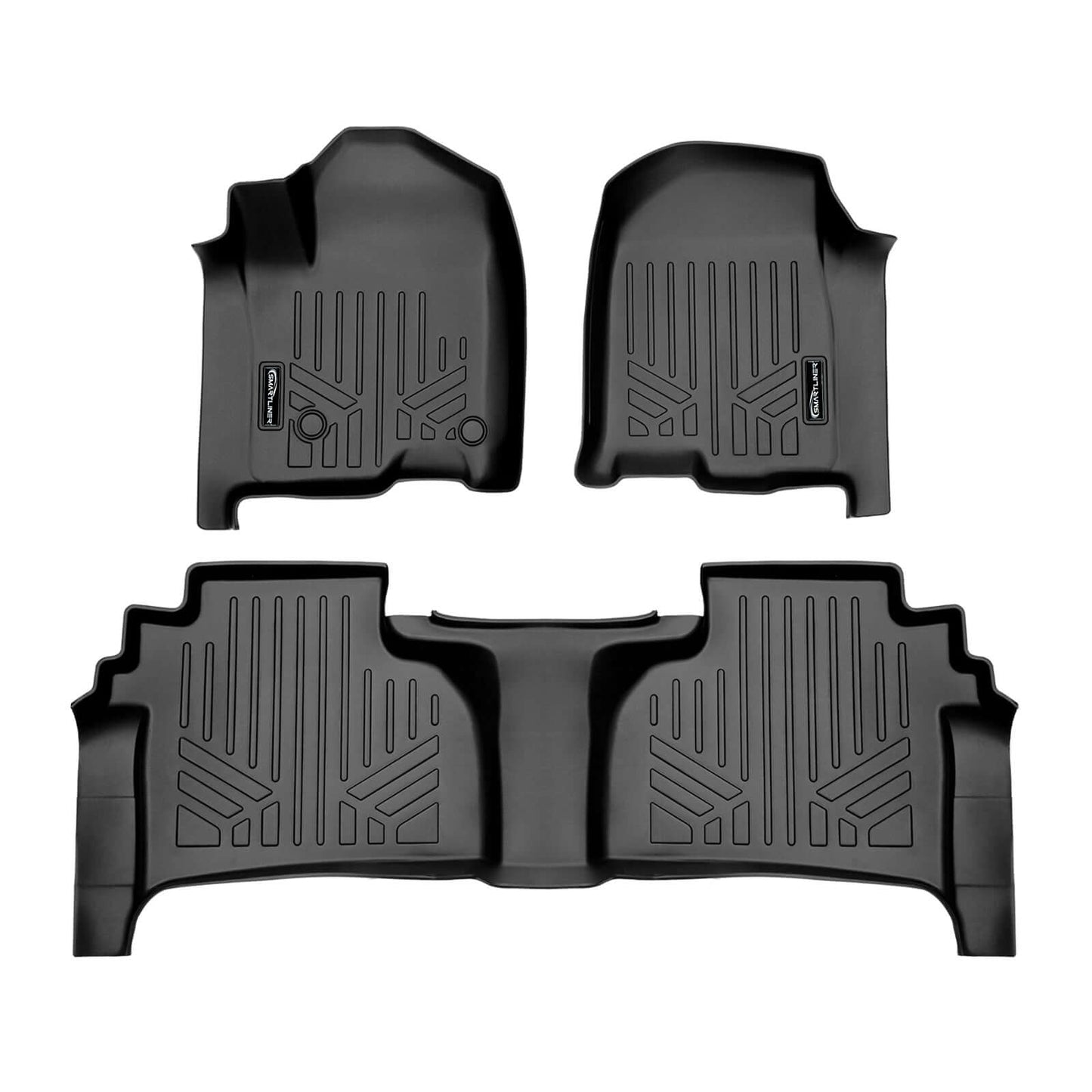 SMARTLINER Floor Liners for 2020-2026 Chevy Silverado 2500 HD | 3500 HD (Double Cab|Carpet|(1st Row Bucket)|[2nd Row Storage]