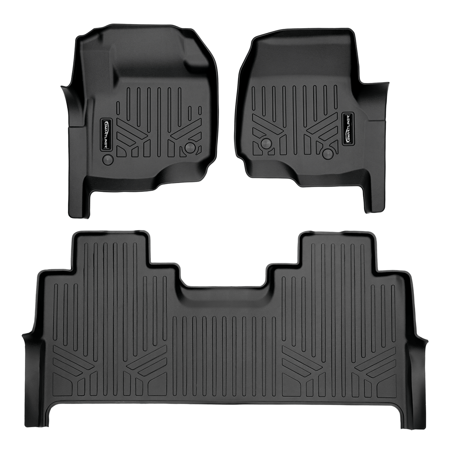 SMARTLINER Floor Liners for 2017-2026 Ford F-250/F-350 SuperCrew Cab (1st Row Bucket)/ Vinyl with rear under seat storage