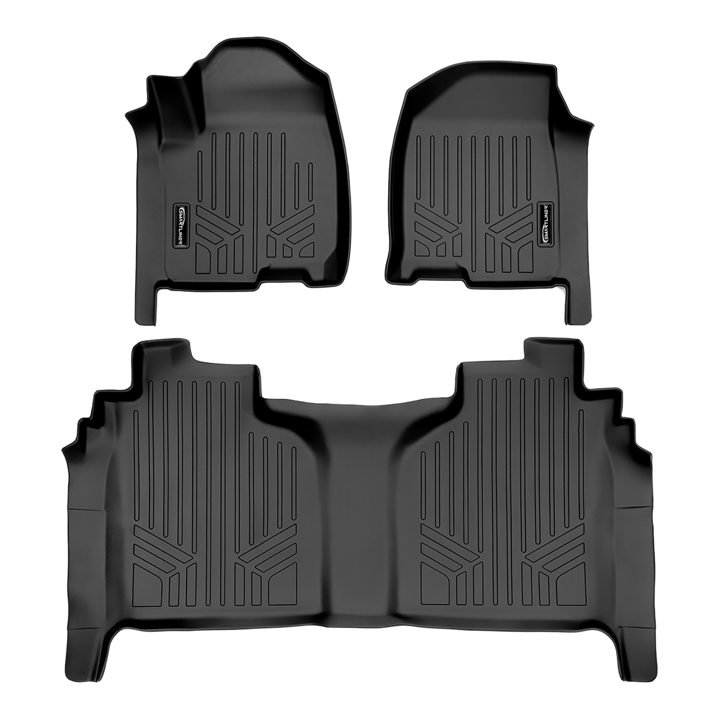 SMARTLINER Floor Liners for 2020-2026 Chevy Silverado 2500 HD | 3500 HD (Crew Cab|Vinyl|(1st Row Bench)|(No OTH)|[2nd Row Storage]