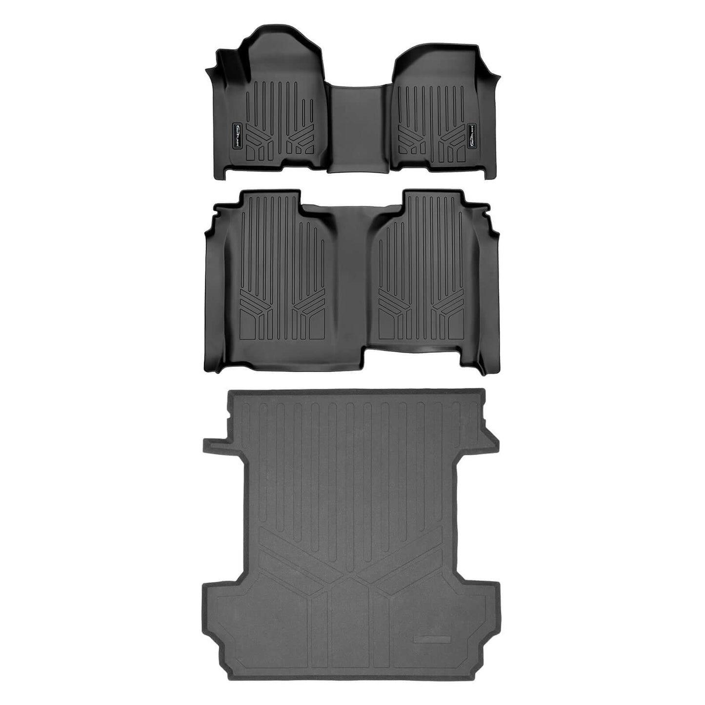 SmartCoverage™ Floor Liners For 2019-2026 Chevy Silverado 1500 Crew Cab (1st Row Bench) (OTH) | Vinyl | [No 2nd Row Storage]