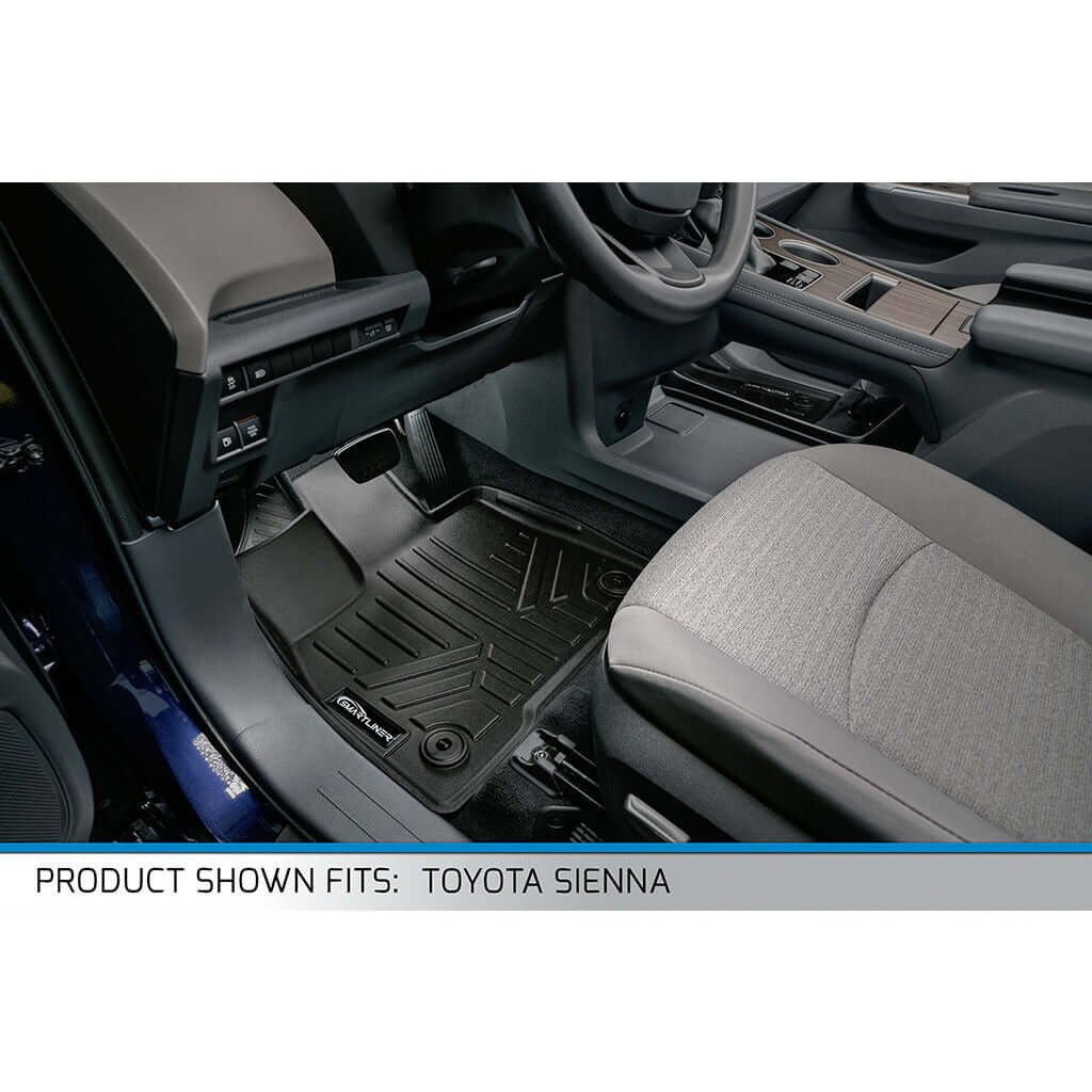 SMARTLINER Custom Fit Floor Liners For 2021-2026 Toyota Sienna with 2nd Row Bench Seat