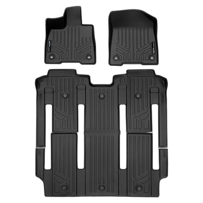 SMARTLINER Custom Fit Floor Liners For 2021-2026 Toyota Sienna with 2nd Row Bucket Seats and Spare Tire