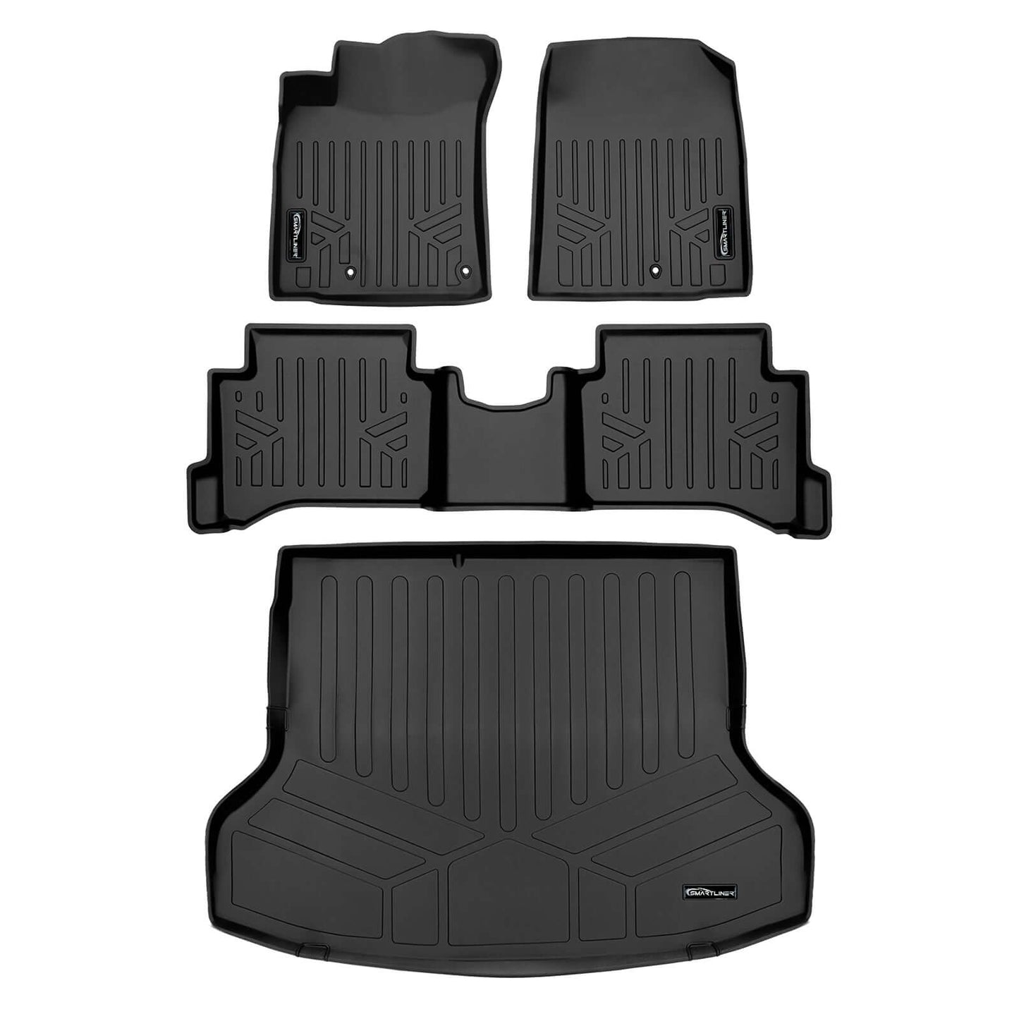 SMARTLINER Floor Liners for 2019-2022 Hyundai Ioniq Hybrid Blue Trim no Subwoofer in Cargo Area (Does Not Fit Electric Models)