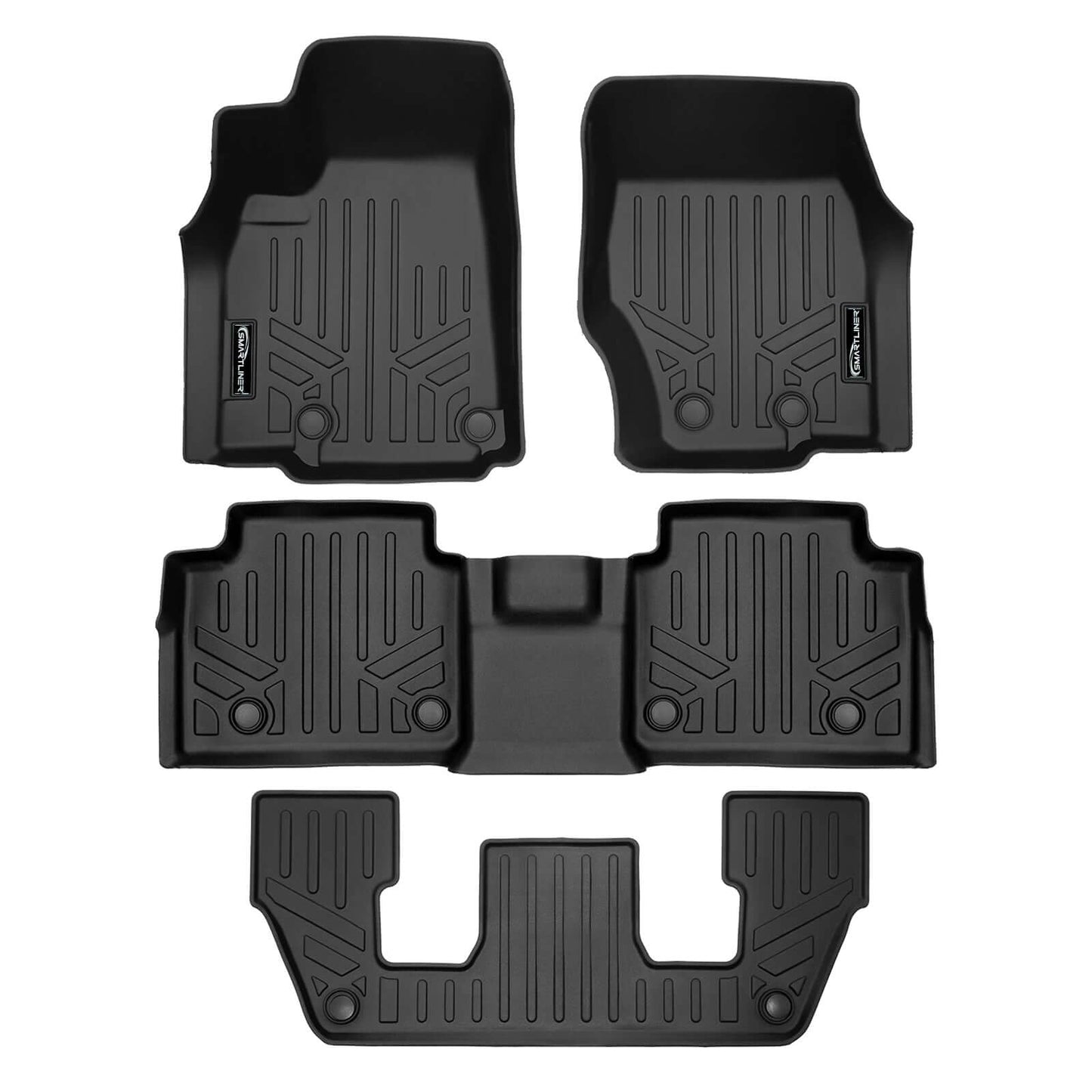 SMARTLINER Floor Liners for 2021-2026 Jeep Grand Cherokee L w/ 2nd Row Bucket Seats and center console (No subwoofer)