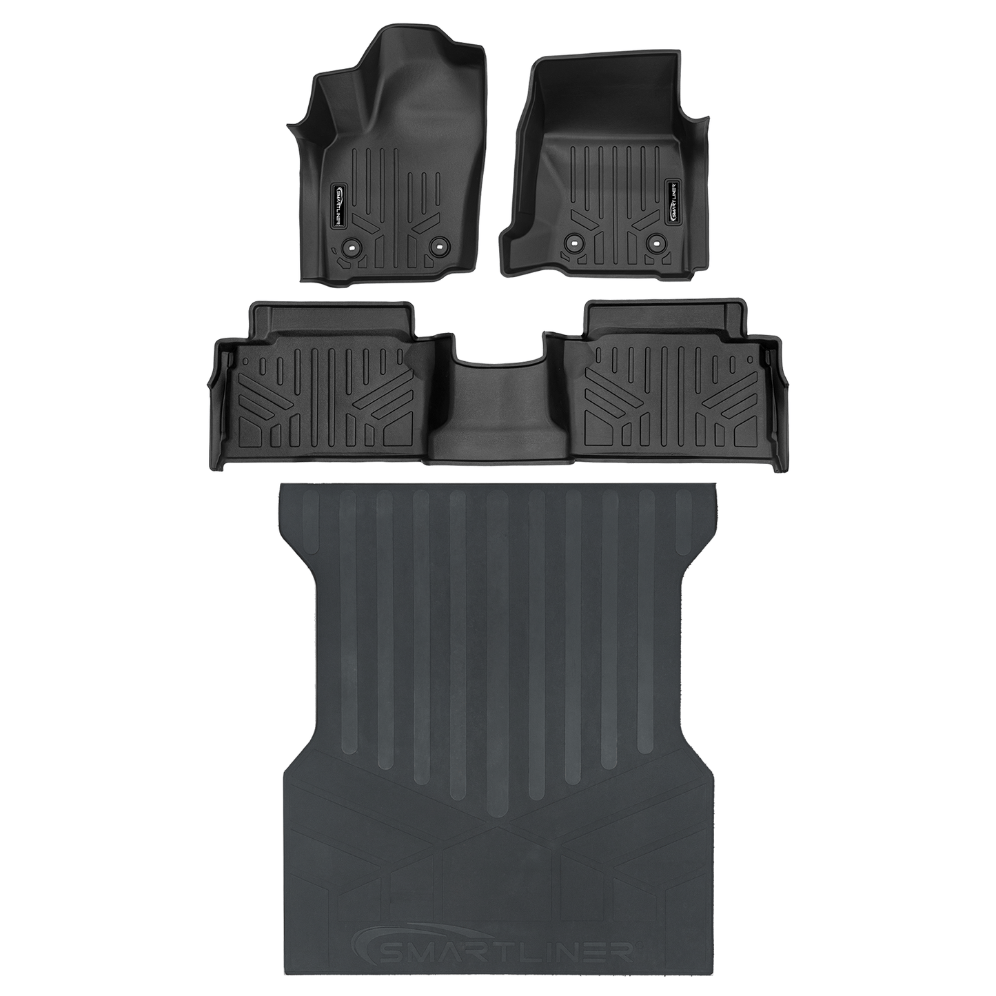 SMARTLINER Floor Liners for 2024-2026 Toyota Tacoma Double Cab (Only Fits[2nd Row Storage]