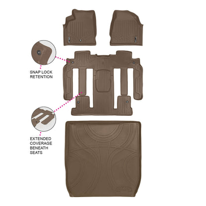 SMARTLINER Floor Liners for 2009-2010 Chevrolet Traverse (2nd Row Bucket)