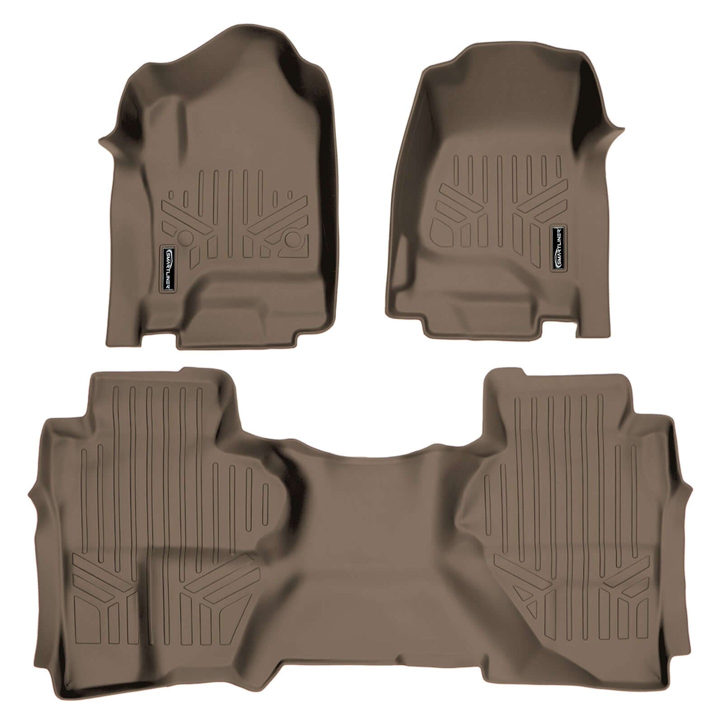 SMARTLINER Floor Liners for Double Cab 2014-2018 Silverado/Sierra 1500 - 2015-2021 2500/3500 HD