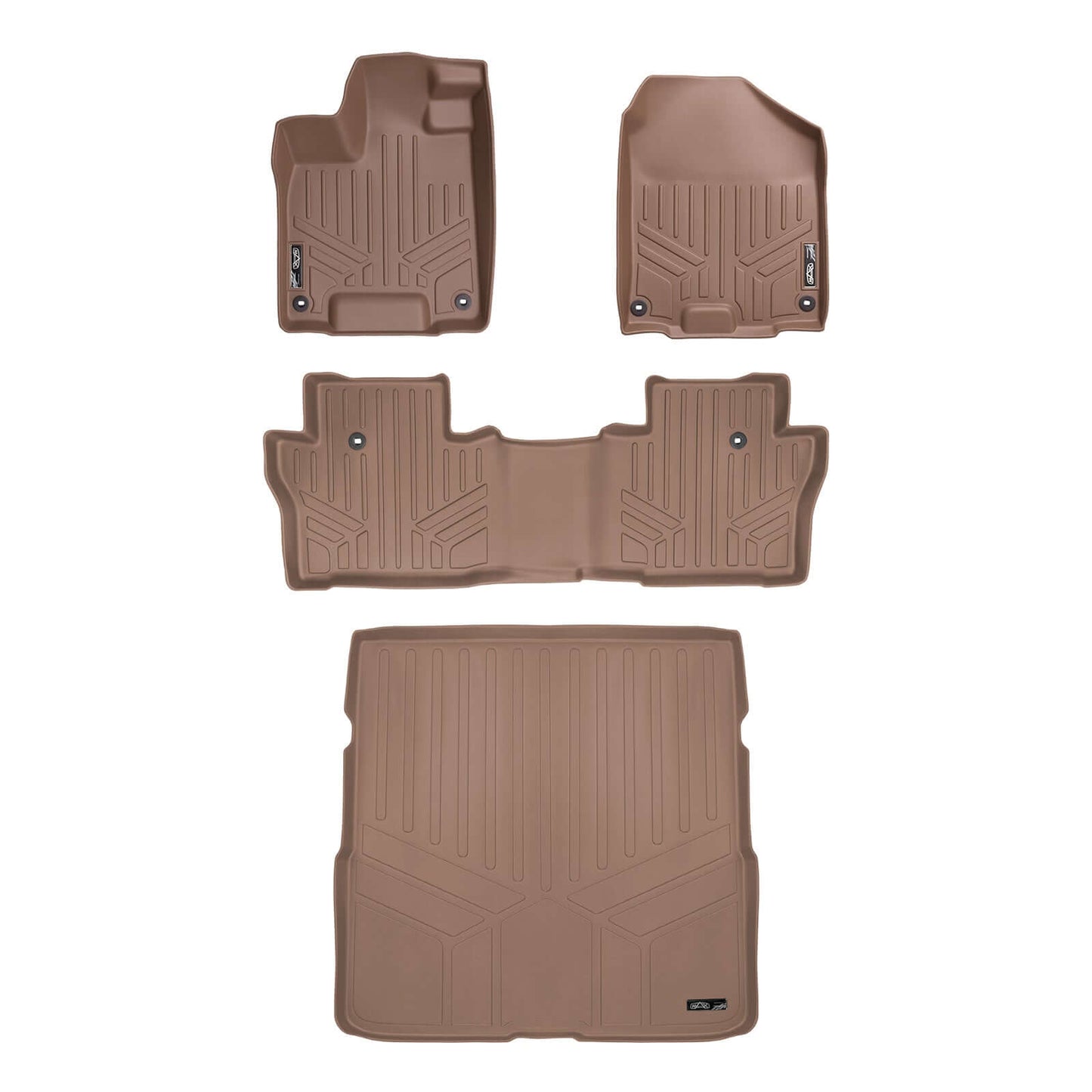 SMARTLINER Custom Fit Floor Liners For 2016-2022 Honda Pilot (7 Passenger Model)