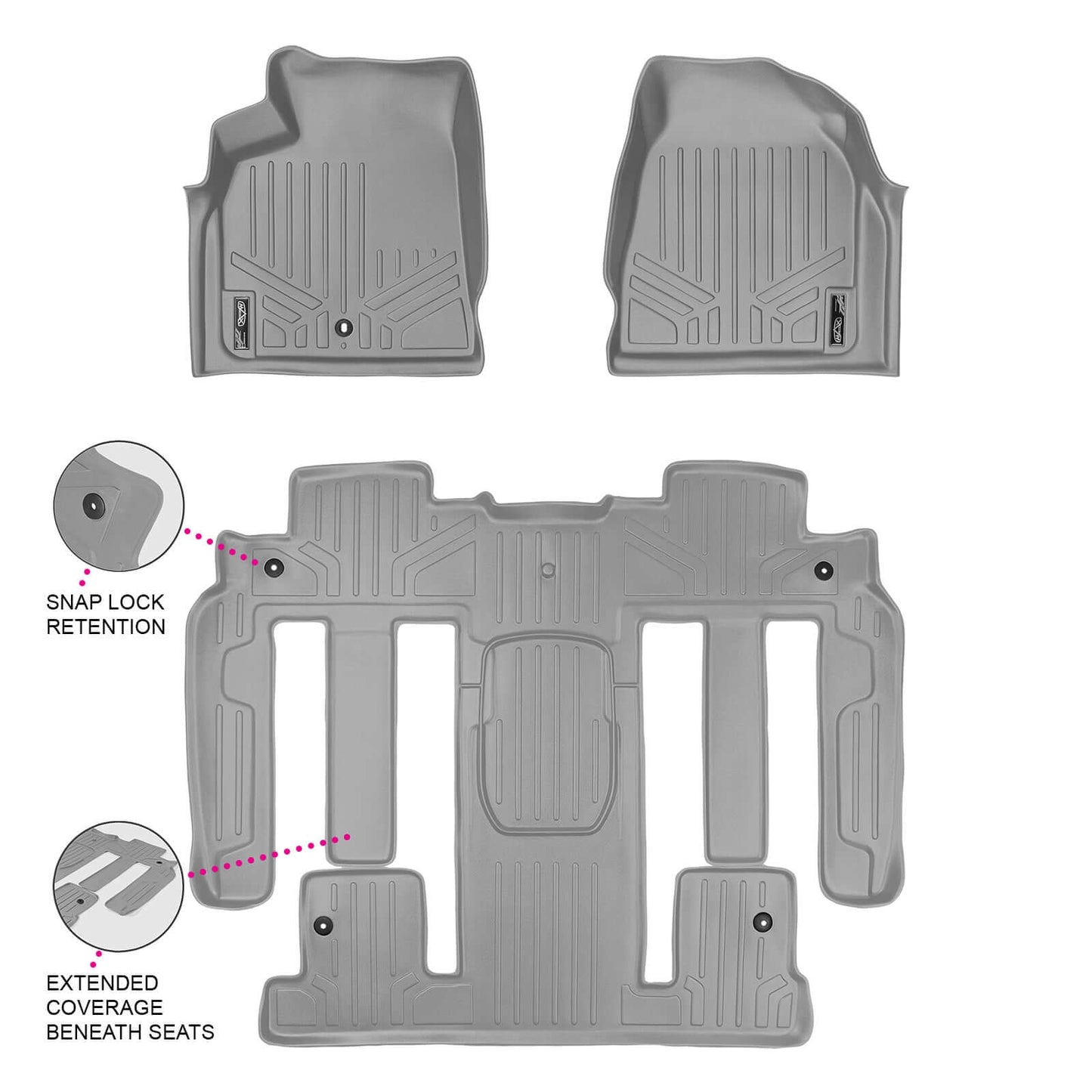 SMARTLINER Floor Liners for 2009-2010 Chevrolet Traverse (2nd Row Bucket)