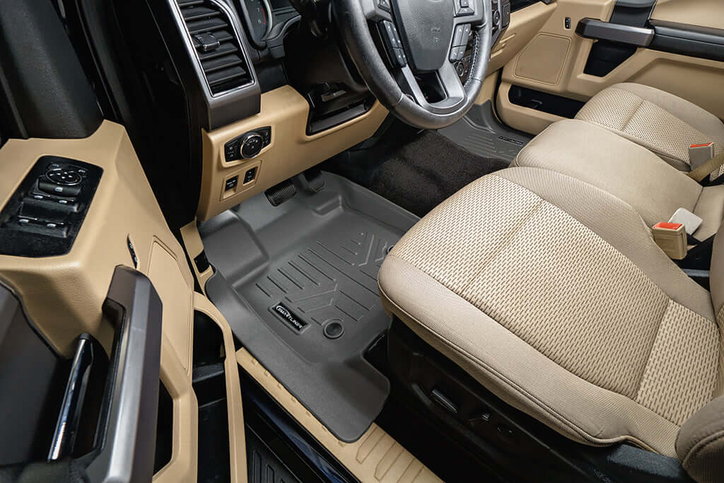 SMARTLINER Floor Liners for 2022-2025 Ford F-150 Lightning 2nd Row Bench seat without under seat fold-flat storage