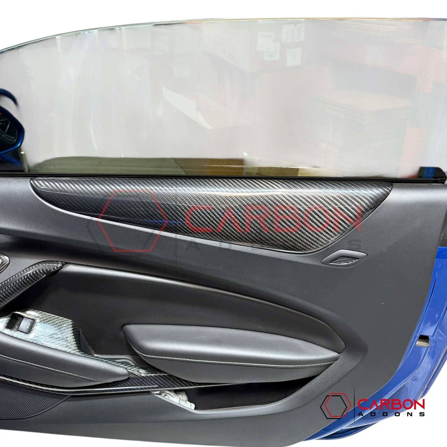 2016–2024 Chevrolet Camaro Real Carbon Fiber Door Panel Armrest Trim Cover