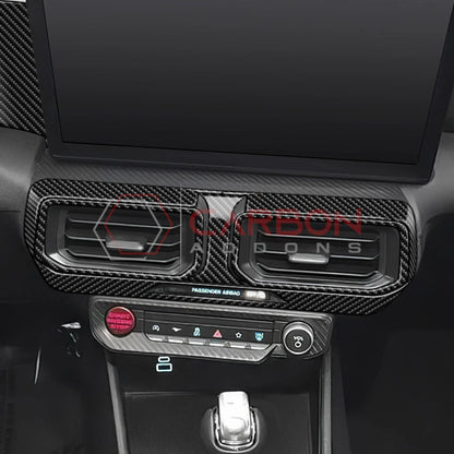Real Carbon Fiber Center Dashboard A/C Vent Trim Overlays for 2024+ Ford Mustang