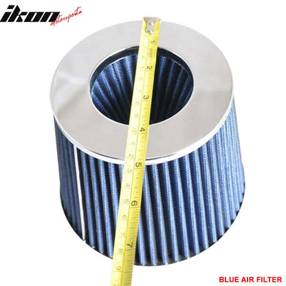 Universal Fitment 3.5 In Race Performance Cold Air Intake Filter Blue