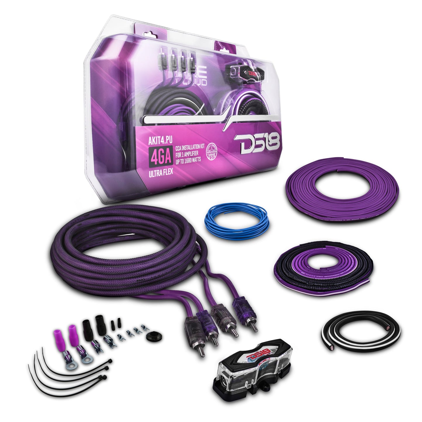 4-GA Amplifier Installation Wiring Kit - Purple
