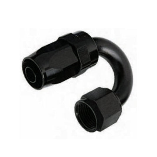-4AN Female 180° Hose End, Swivel Style, Black Hard Anodized Aluminum