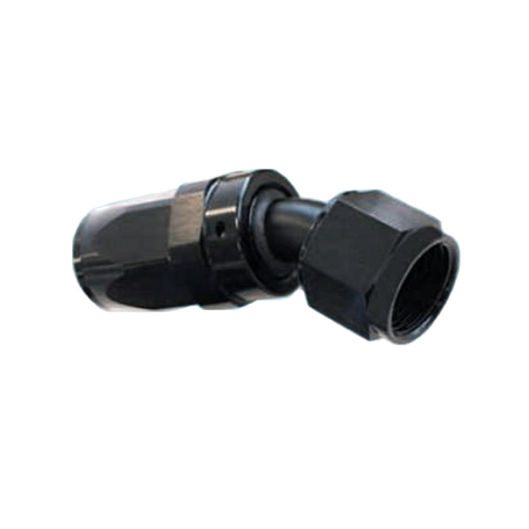 -12AN Female 30° Hose End, Swivel Style, Black Hard Anodized Aluminum