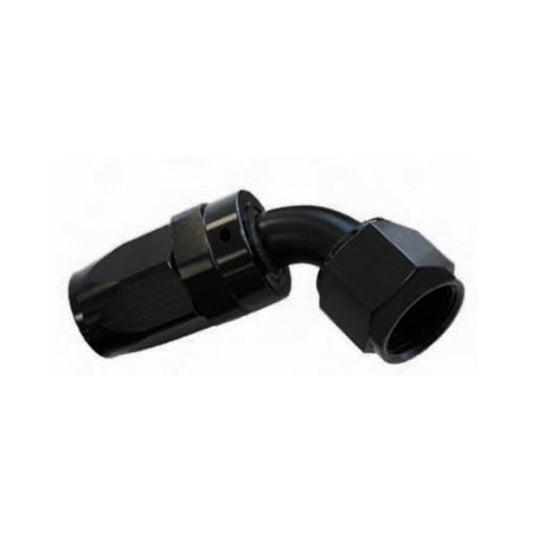 -8AN Female 60° Hose End, Swivel Style, Black Hard Anodized Aluminum