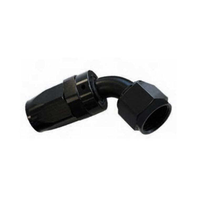 -20AN Female 60° Hose End, Swivel Style, Black Hard Anodized Aluminum