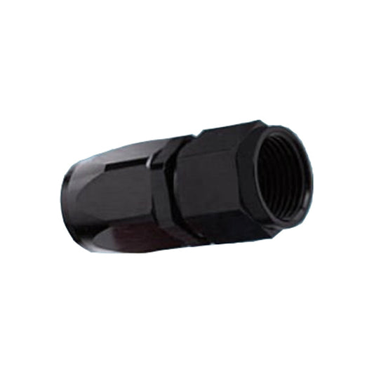 -20AN Female Straight Hose End, Swivel Style, Black Hard Anodized Aluminum