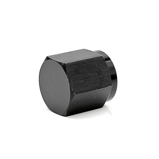 -16AN AN Flare Cap, 6061 Aluminum, Black Hard Anodized