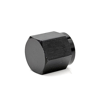 -4AN AN Flare Cap, 6061 Aluminum, Black Hard Anodized