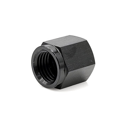 -4AN AN Flare Cap, 6061 Aluminum, Black Hard Anodized