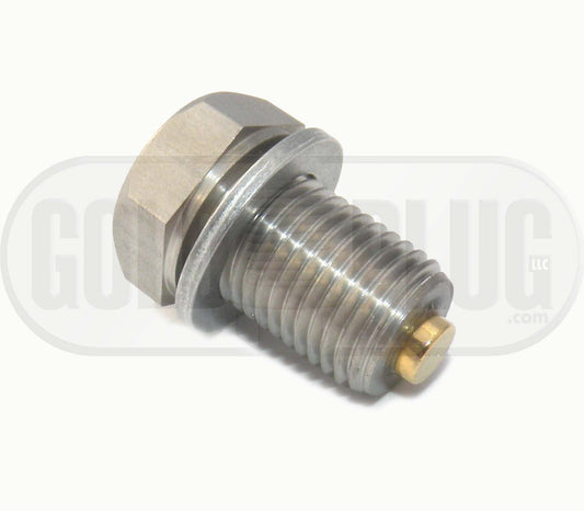AP08 | GoldPlug | M14x1.5 | USA | Magnetic Drain Plug | Stainless | Fits Many Dodge/Chrysler/Jeep Engine Oil Pans | SW02 Washer Included |