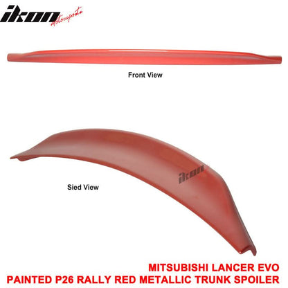 2008-17 Mitsubishi Lancer EVO RS Rally Red Metallic Rear Spoiler Wing