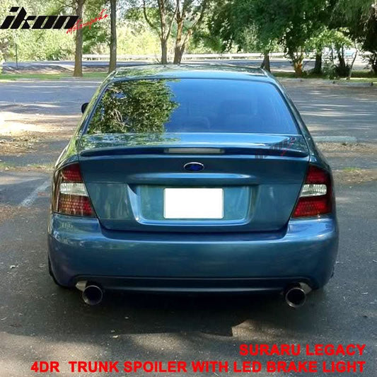 05-09 Subaru Legacy Sedan Black Rear Spoiler Wing LED Brake Light FRP